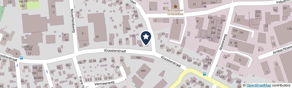 Kaartweergave Kloosterstraat 45 in Groesbeek
