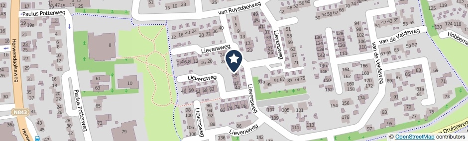 Kaartweergave Lievensweg 34 in Groesbeek
