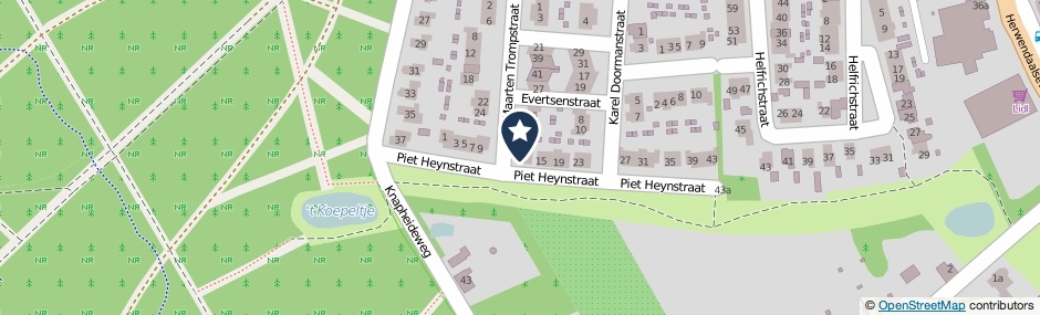 Kaartweergave Piet Heynstraat 11 in Groesbeek