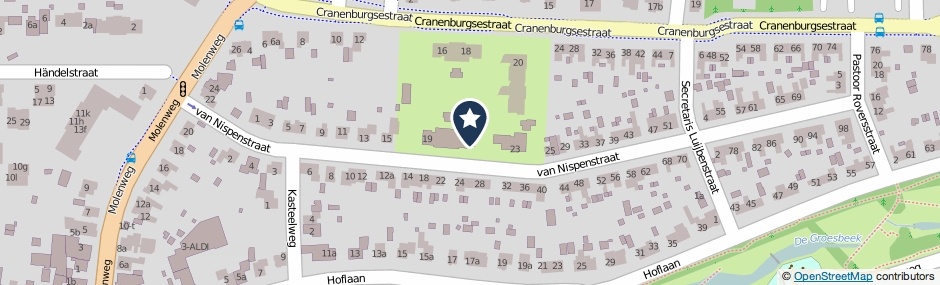 Kaartweergave Van Nispenstraat 21 in Groesbeek