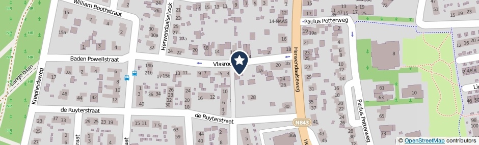 Kaartweergave Vlasrootweg 1 in Groesbeek