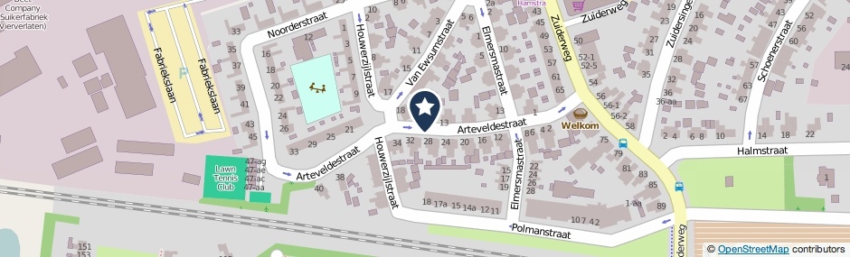 Kaartweergave Arteveldestraat in Groningen