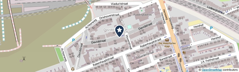 Kaartweergave Davidstraat in Groningen