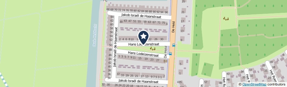 Kaartweergave Hans Lodeizenstraat in Groningen