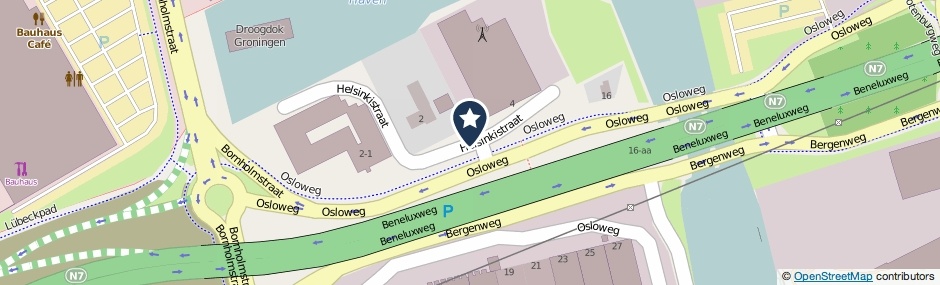 Kaartweergave Helsinkistraat in Groningen