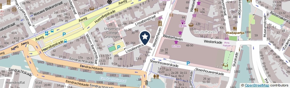 Kaartweergave Lissabonstraat in Groningen