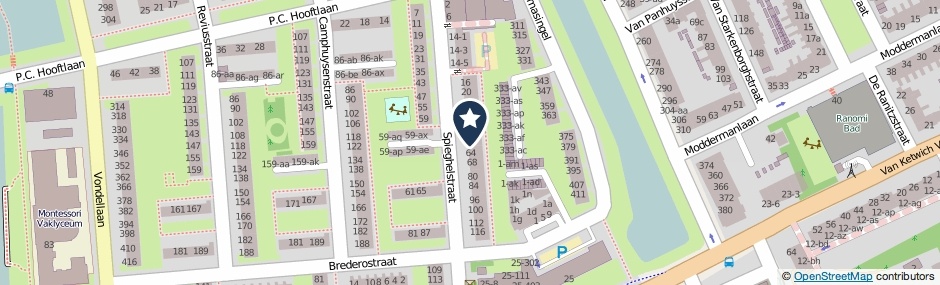 Kaartweergave Spieghelstraat 54 in Groningen