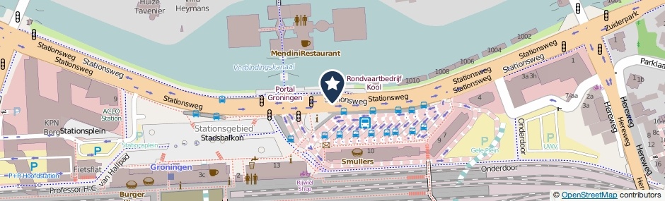 Kaartweergave Stationsweg in Groningen