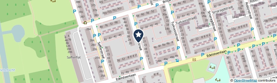 Kaartweergave Topaasstraat in Groningen