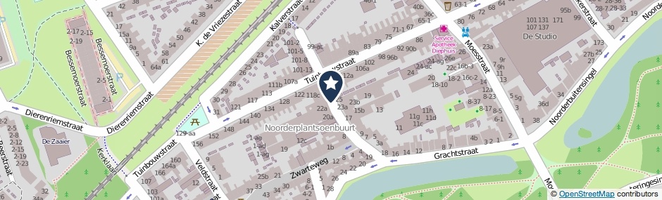 Kaartweergave Tuinbouwdwarsstraat in Groningen