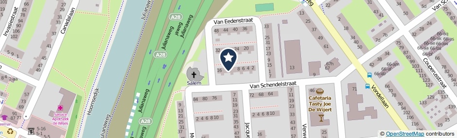 Kaartweergave Van Eedenstraat 12 in Groningen