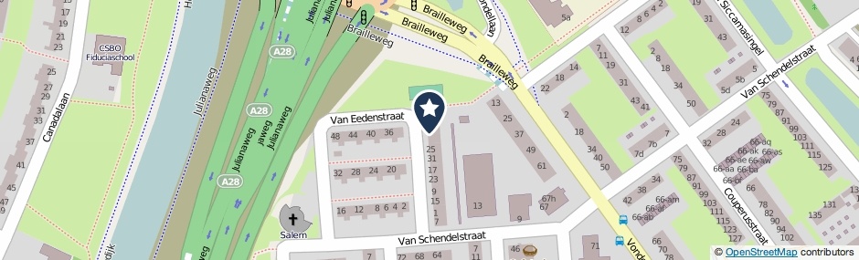 Kaartweergave Van Eedenstraat 35 in Groningen