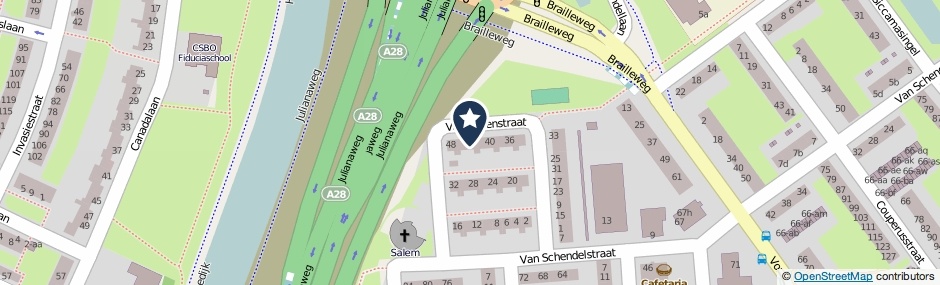 Kaartweergave Van Eedenstraat 44 in Groningen