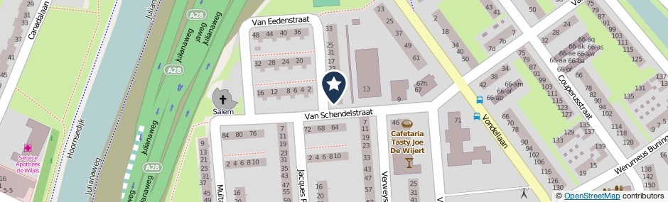 Kaartweergave Van Eedenstraat 7 in Groningen