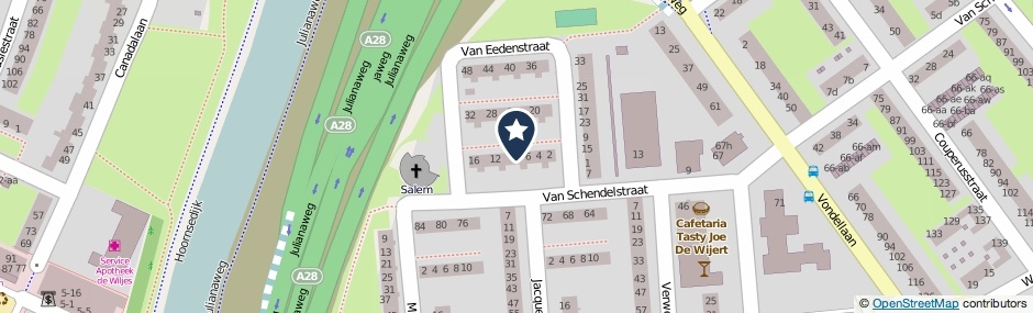 Kaartweergave Van Eedenstraat 8 in Groningen