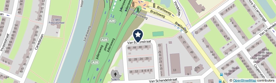 Kaartweergave Van Eedenstraat in Groningen