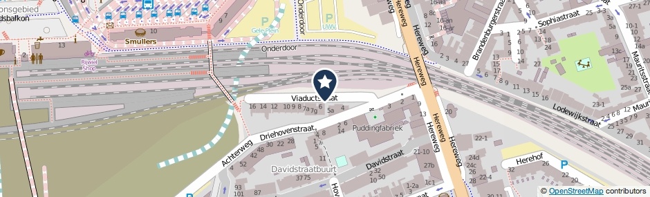 Kaartweergave Viaductstraat in Groningen