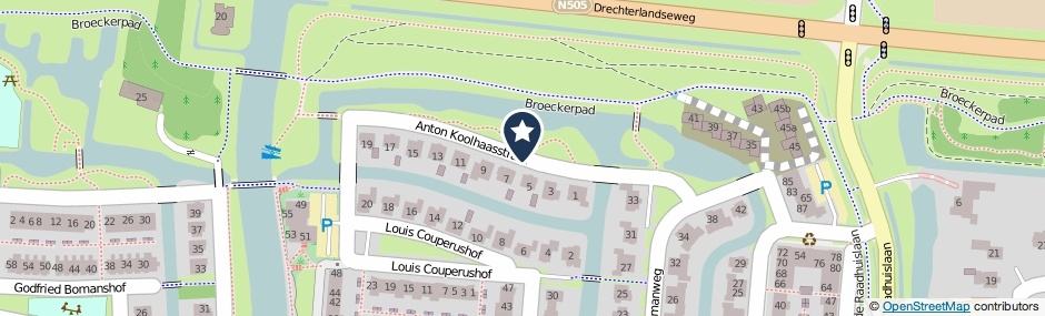 Kaartweergave Anton Koolhaasstraat in Grootebroek