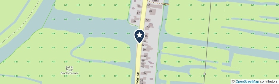 Kaartweergave Noordeinde in Grootschermer