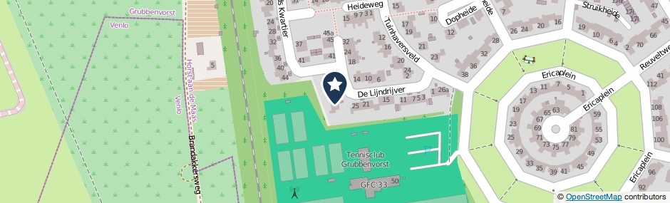 Kaartweergave De Lijndrijver 29 in Grubbenvorst