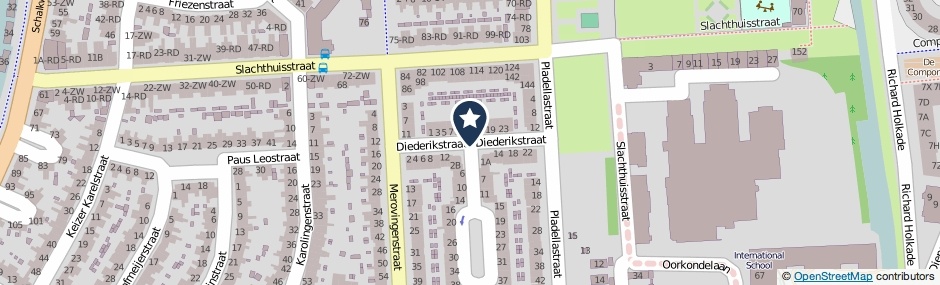 Kaartweergave Diederikstraat in Haarlem