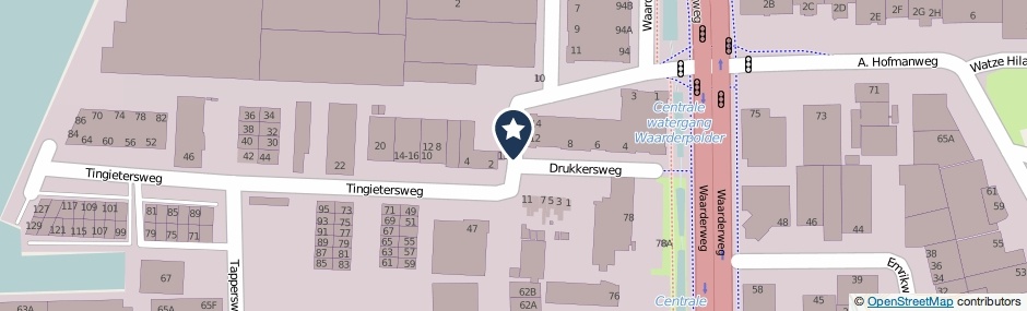 Kaartweergave Drukkersweg in Haarlem