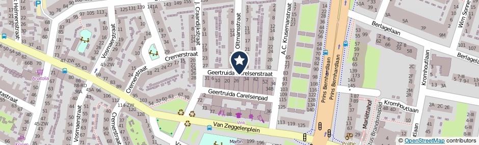 Kaartweergave Geertruida Carelsenstraat in Haarlem