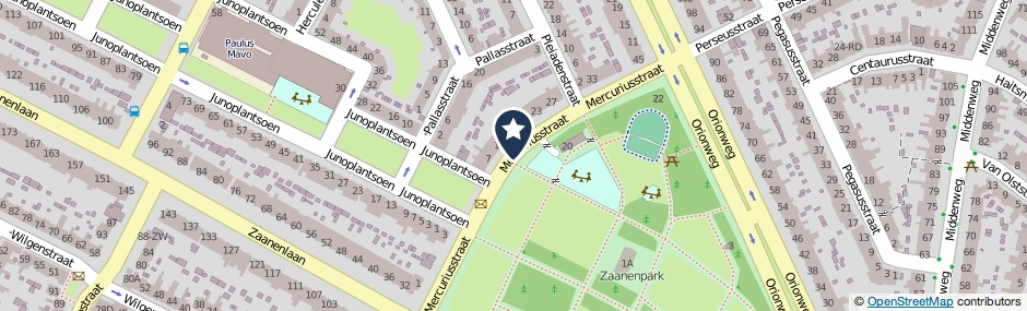 Kaartweergave Mercuriusstraat in Haarlem