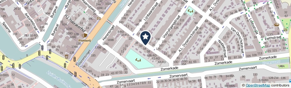 Kaartweergave Romolenstraat in Haarlem