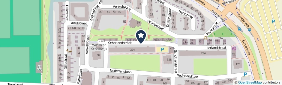 Kaartweergave Schotlandstraat in Haarlem