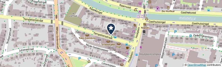 Kaartweergave Tempeliersstraat 67-E in Haarlem