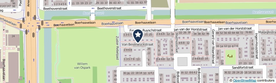 Kaartweergave Van Beverwijckstraat in Haarlem