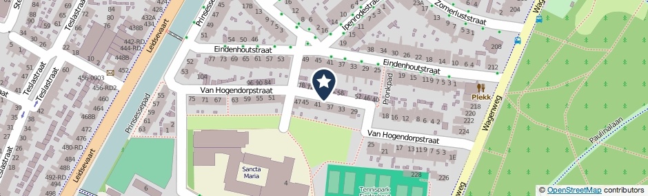 Kaartweergave Van Hogendorpstraat in Haarlem