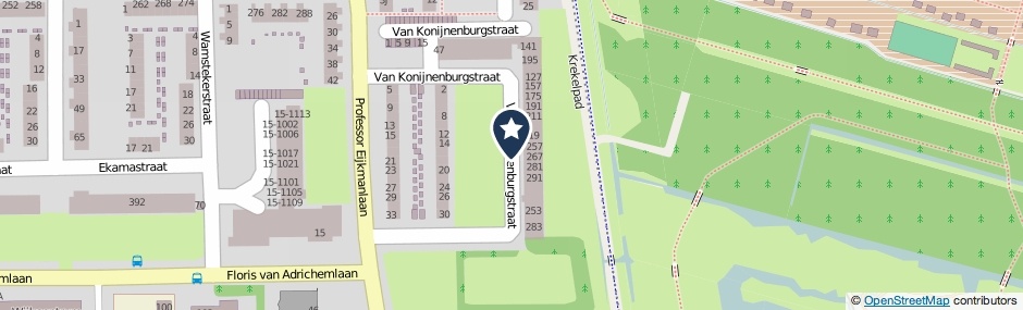 Kaartweergave Van Konijnenburgstraat in Haarlem