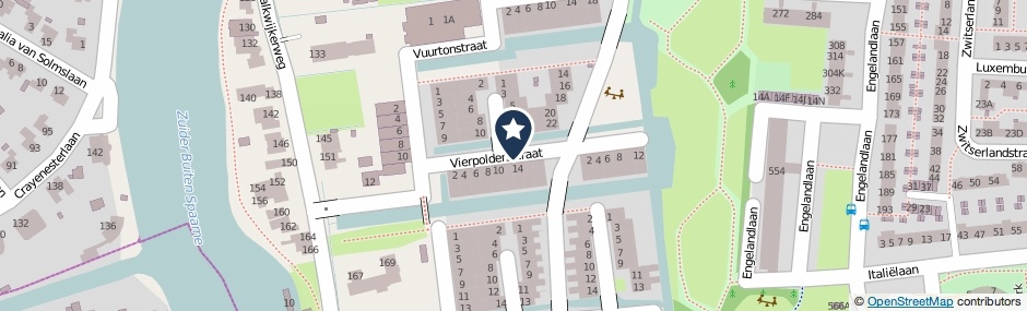 Kaartweergave Vierpoldersstraat in Haarlem