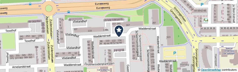 Kaartweergave Waddenstraat in Haarlem