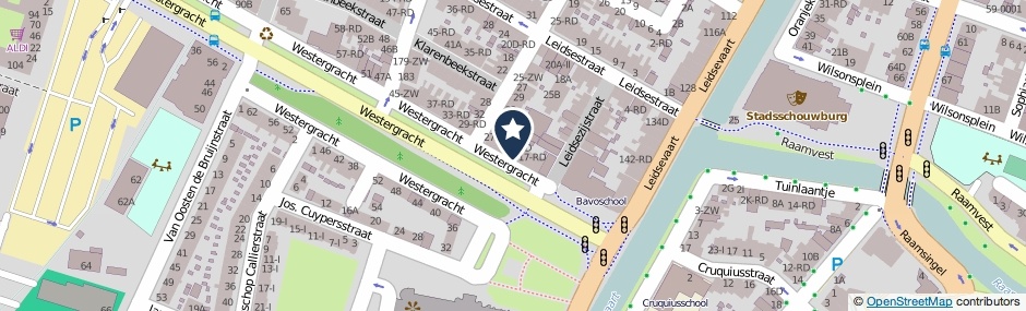 Kaartweergave Westergracht 21-ZW in Haarlem