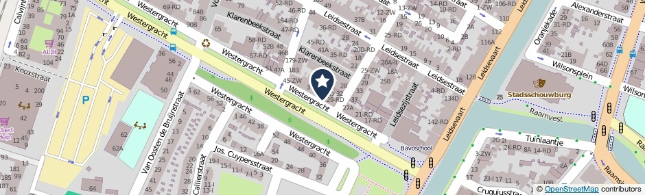 Kaartweergave Westergracht 33-ZW in Haarlem