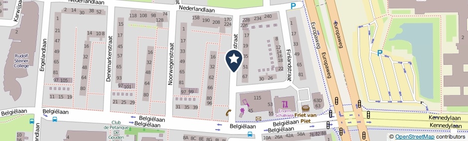 Kaartweergave Zwedenstraat in Haarlem