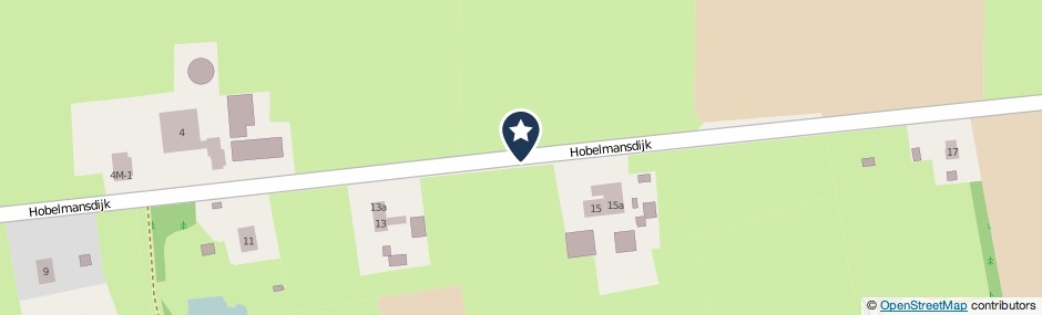 Kaartweergave Hobelmansdijk in Halle