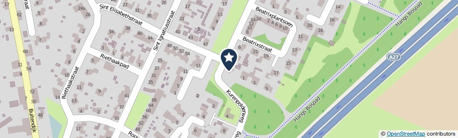 Kaartweergave Beatrixstraat 2 in Hank