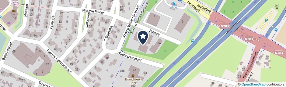 Kaartweergave Brasser 1-E in Hank