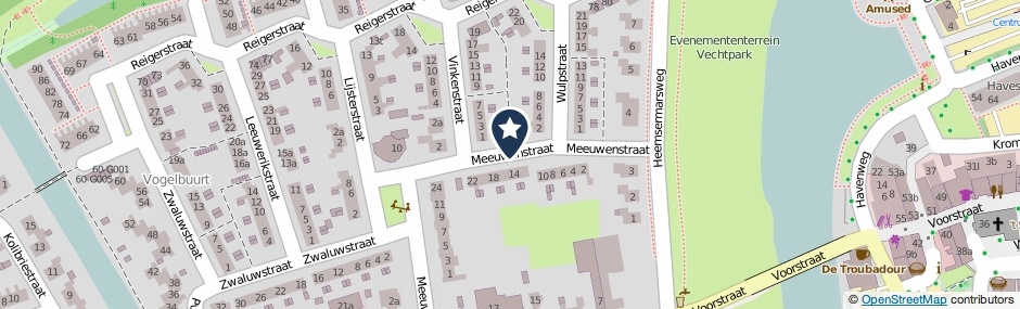 Kaartweergave Meeuwenstraat in Hardenberg