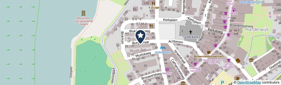 Kaartweergave Burgtstraat in Harderwijk
