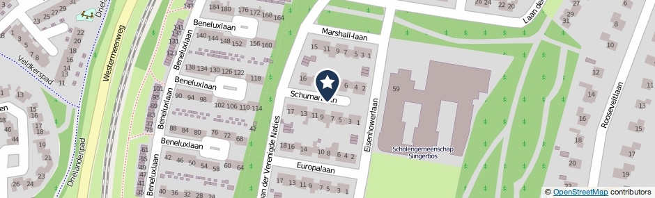 Kaartweergave Schumanlaan in Harderwijk
