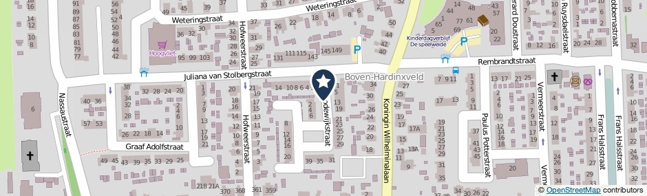 Kaartweergave Graaf Lodewijkstraat in Hardinxveld-Giessendam
