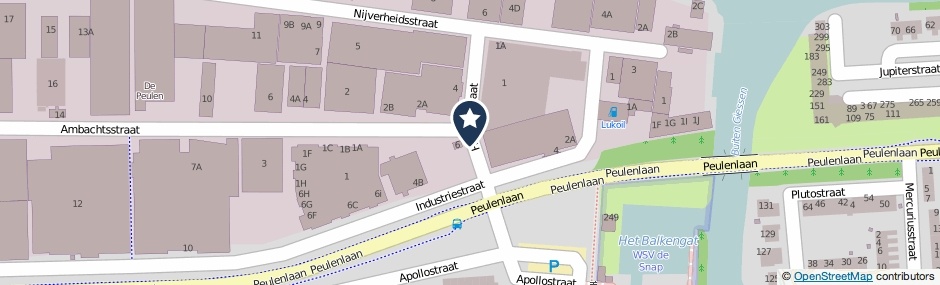 Kaartweergave Handelsstraat in Hardinxveld-Giessendam