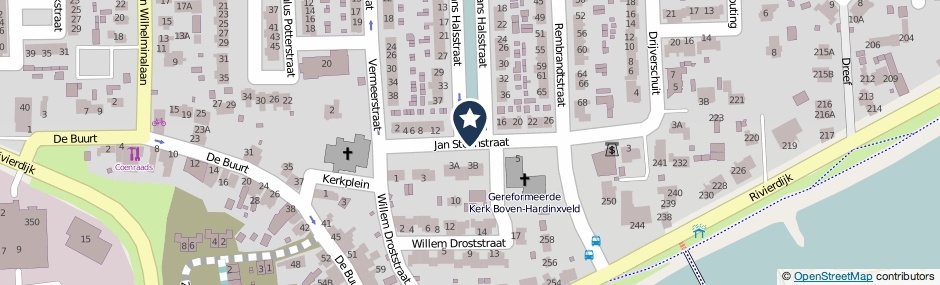 Kaartweergave Jan Steenstraat in Hardinxveld-Giessendam