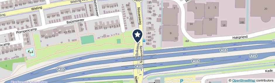 Kaartweergave Nieuweweg in Hardinxveld-Giessendam