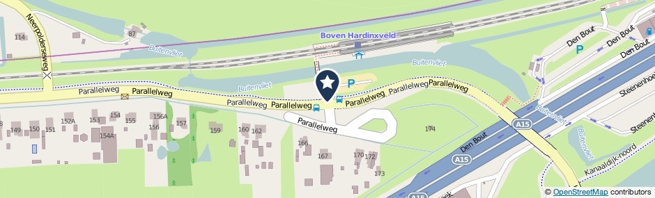 Kaartweergave Parallelweg in Hardinxveld-Giessendam